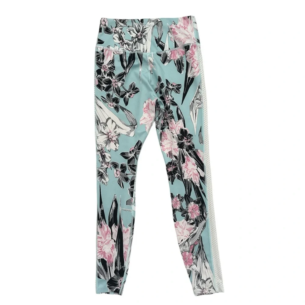 Nike Dri Fit Blue floral leggings Size M - Picture 4 of 16
